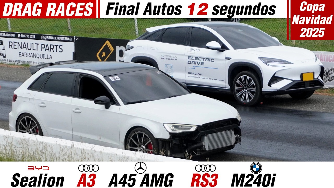 DRAG RACES 🔥 Final AUTOS de 12 segundos, Copa Navidad Piques 1/4 de Milla Barranquilla 2025