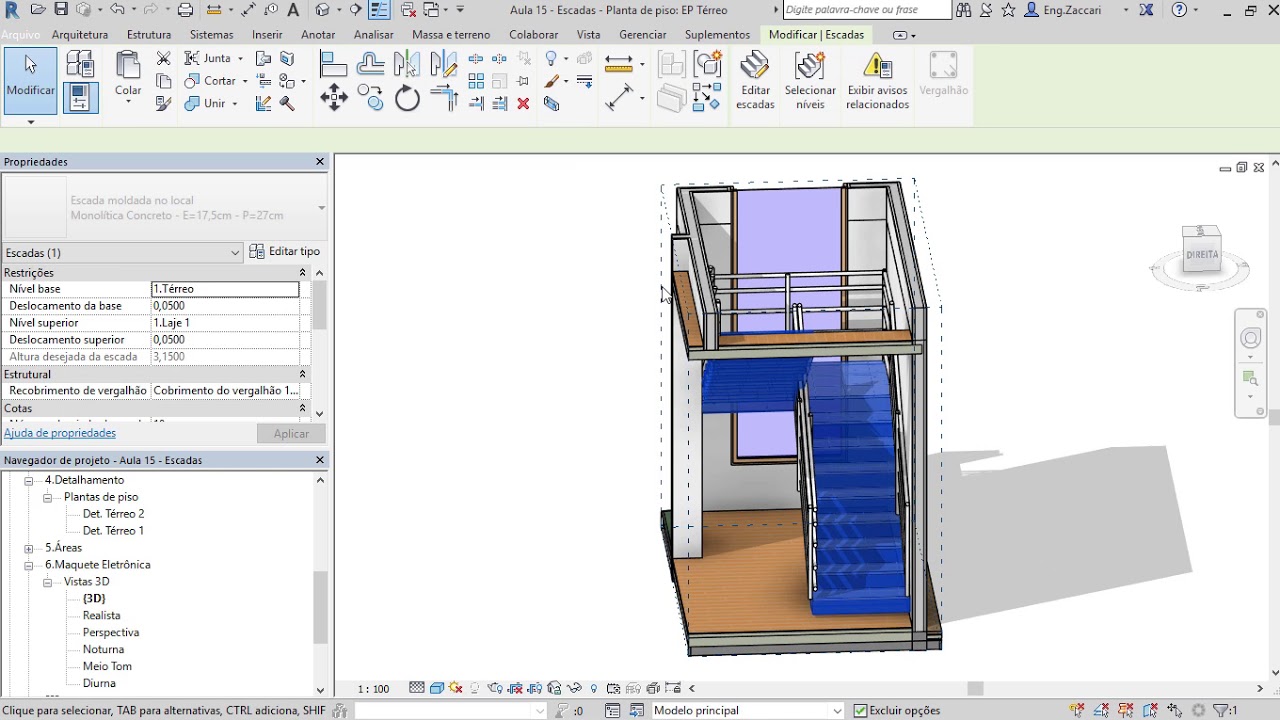 Como Fazer Escada em U no Revit - ﻿Dica de Revit 15