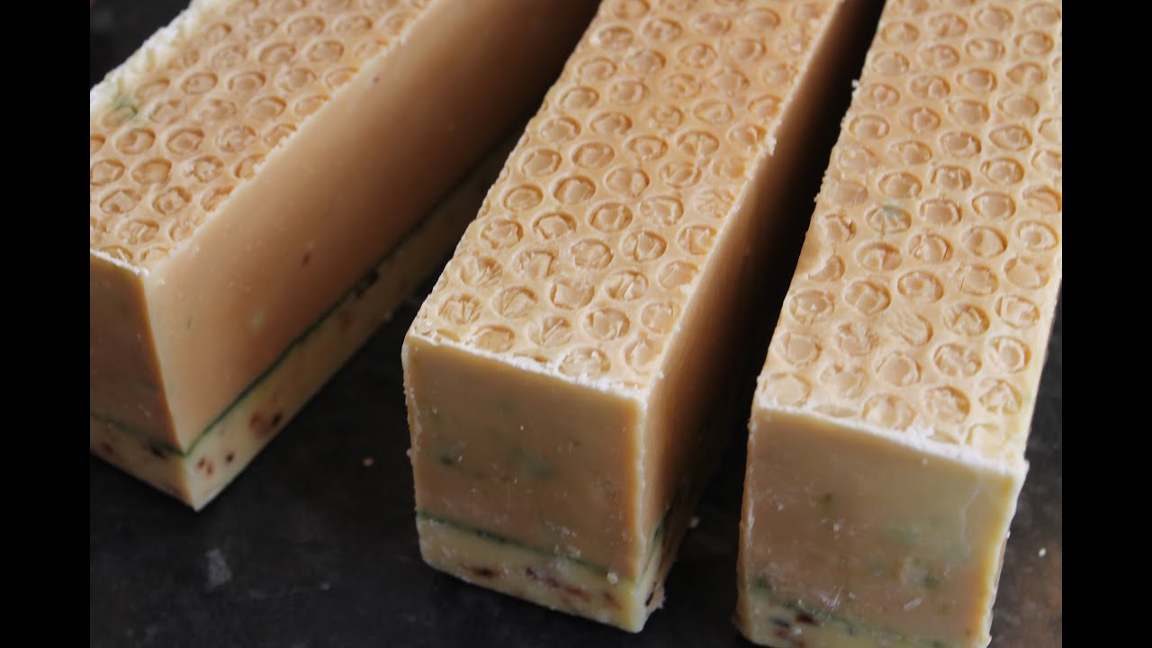 Olive Leaf & Honey Cold Process Natural Soap Making & Cutting