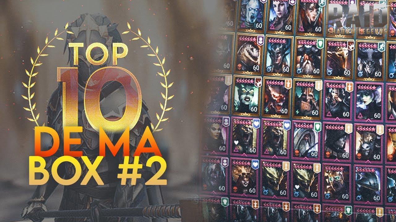 TOP 10 DE MA BOX #2  ( - 2ans de jeu low spender ) / Raid shadow legends fr