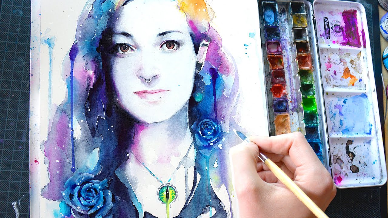 【WATERCOLOR PORTRAIT】Blue Roses