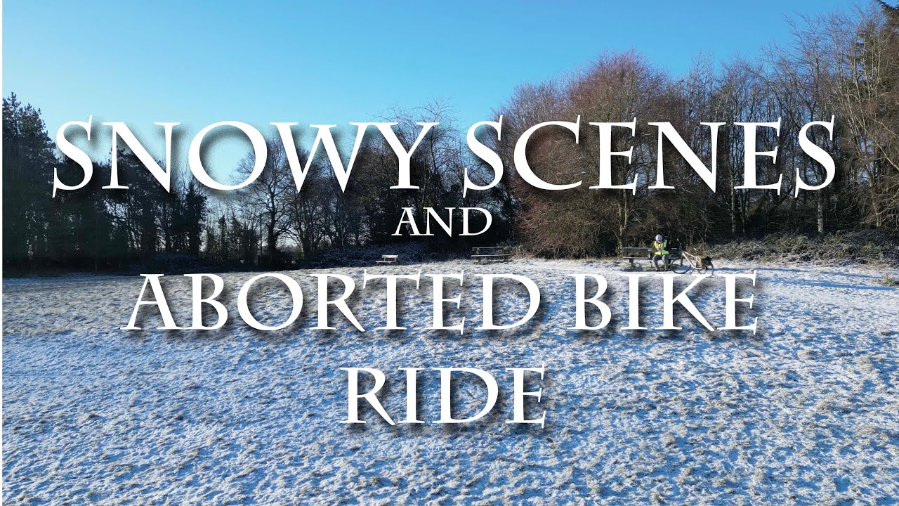 Snowy bike ride but cut short due to dangerous icy conditions.