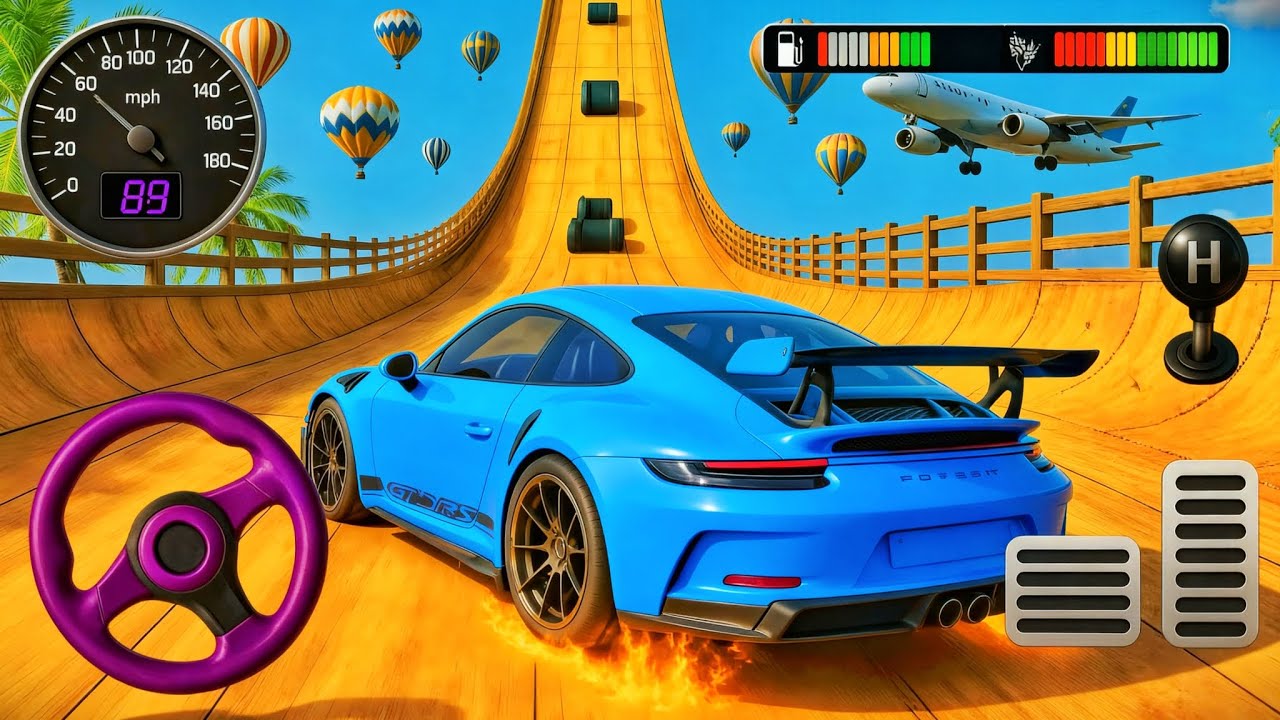 Car Mega Ramp Race 3D Challenge – GT Stunt Car Master – Android Gameplay 2025
