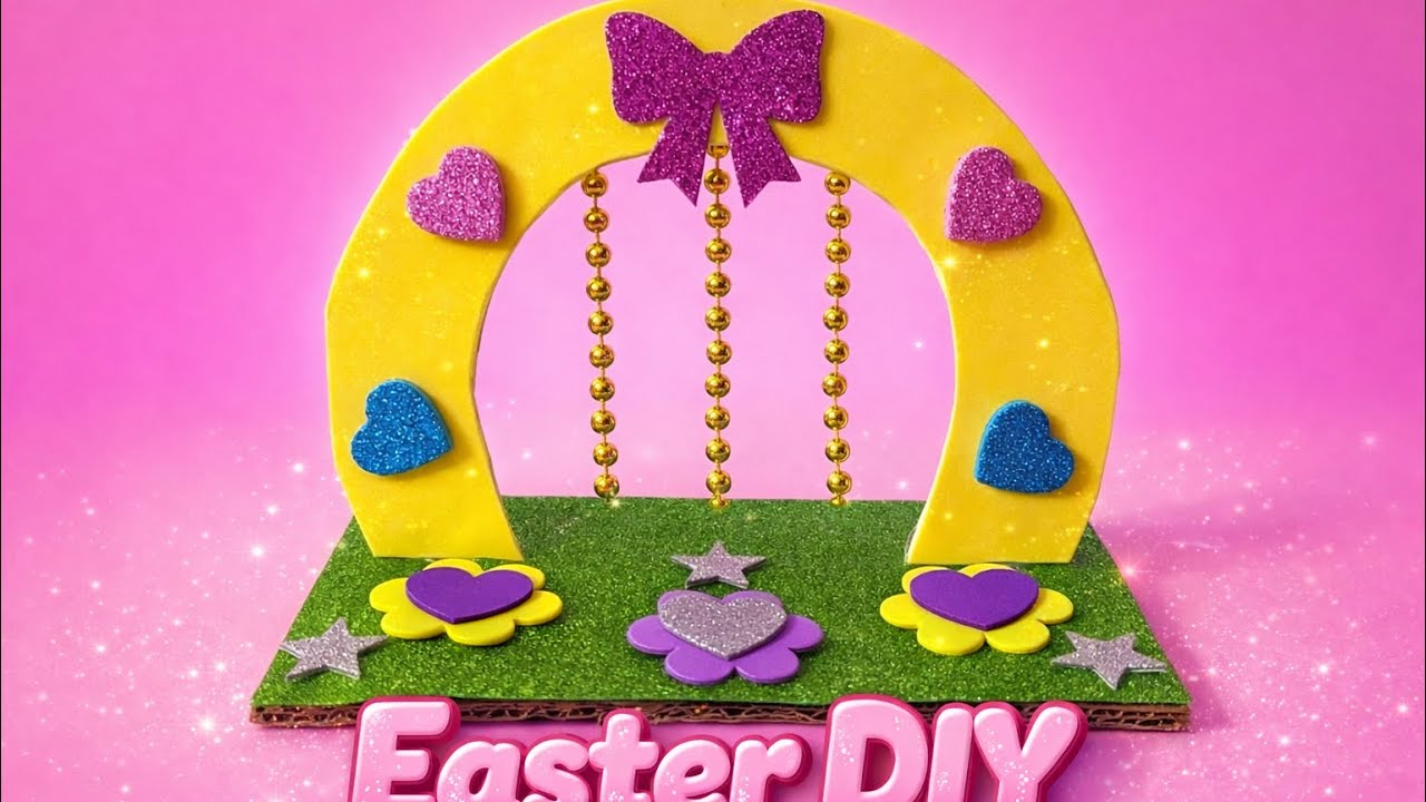colourful Easter Craft 🌸🐣#craft #diy #easter #ostern #basteln #handmade 