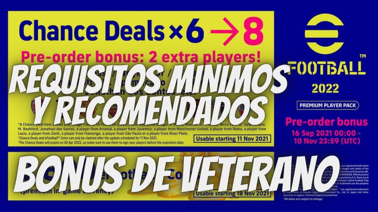EFOOTBALL PREMIUM PACK✅ BONUS DE VETERANO🤩REQUISITOS MINIMOS Y RECOMENDADOS EFOOTBALL PC 🤯