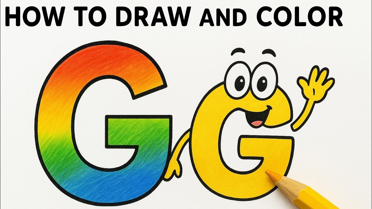 How to Draw and Color the Letter G ✏️ | Fun & Easy Alphabet Drawing for Kids