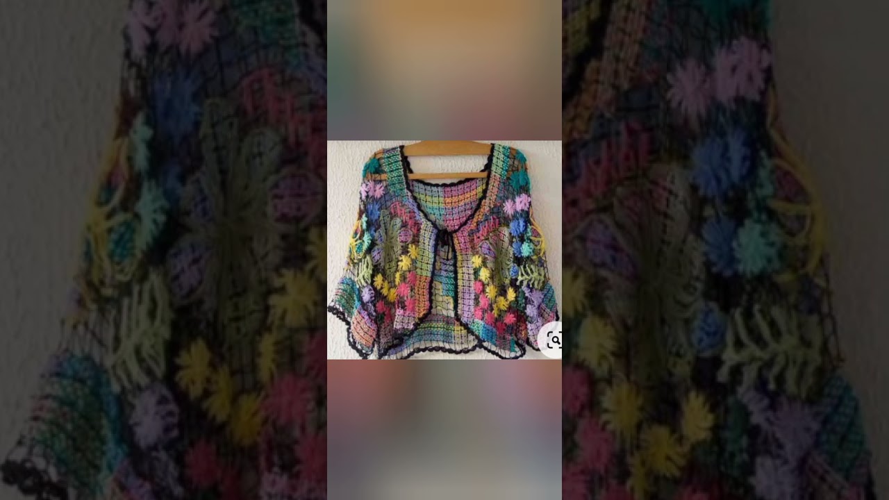 crochet multicolour blouse for collegian girls Ware it any season .