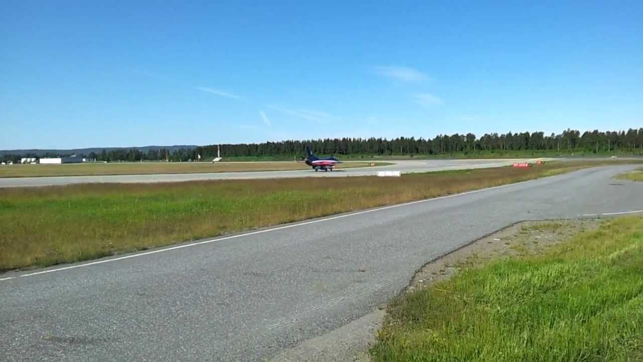 F16 takeoff from Oslo Airport Gardermoen