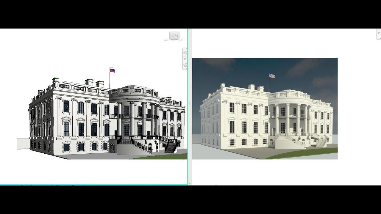 Replace flags of the white house BIM model in Revit