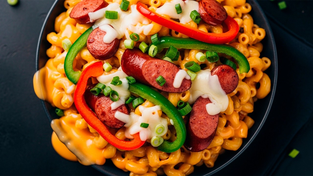 Creamy American-Style Macaroni with Sausage and Vegetables - Easy One-Pot Pasta