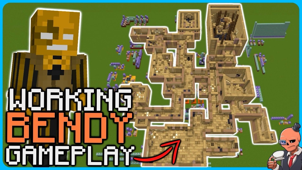 I'm building all of Bendy and the Ink Machine and making it functional in Minecraft