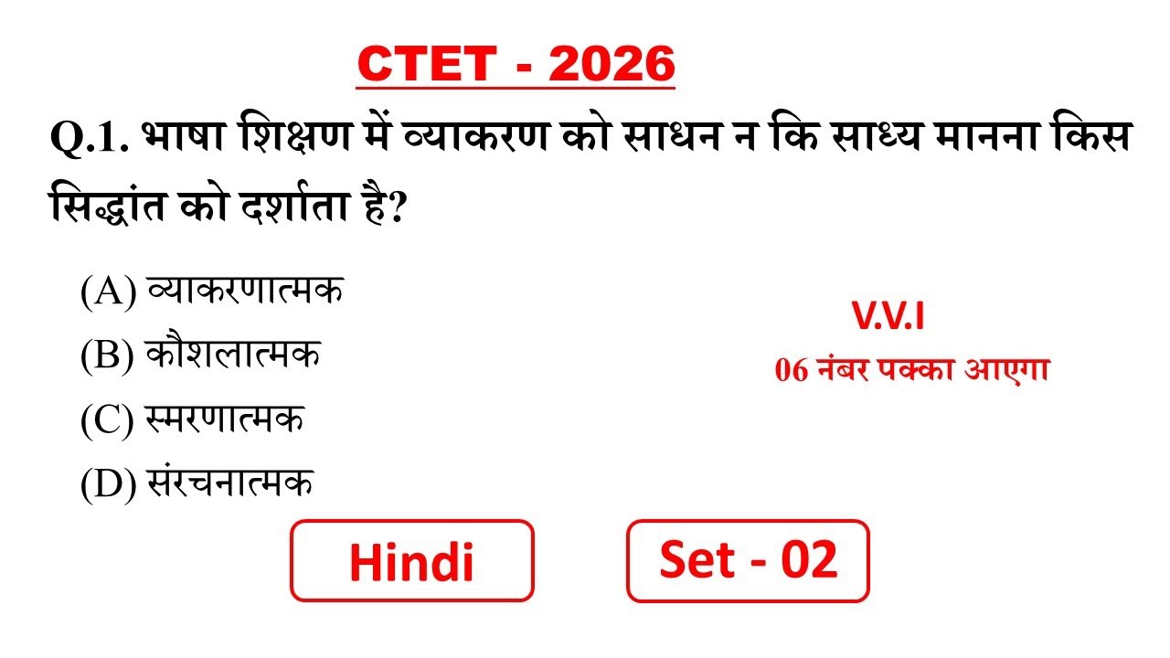 CTET 2026 Important Questions hindi pedagogy 