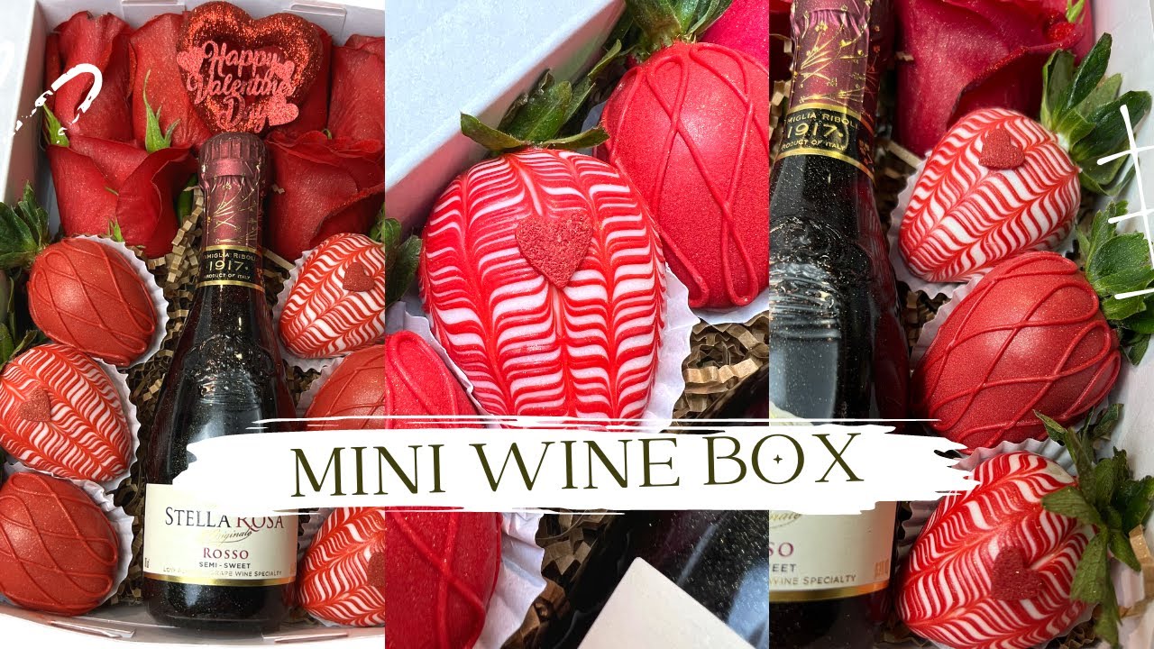 Valentine's Day: Mini Strawberry & Wine Box Arrangement Step-By-Step Tutorial