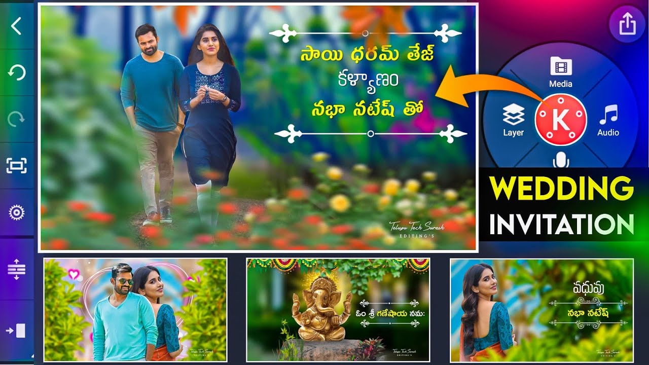 Next level amazing wedding invitation video editing in kinemaster in telugu