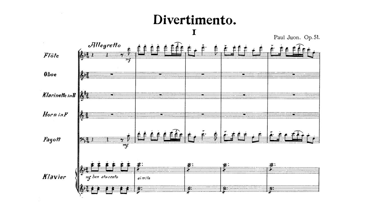 Paul Juon – Divertimento Op.51