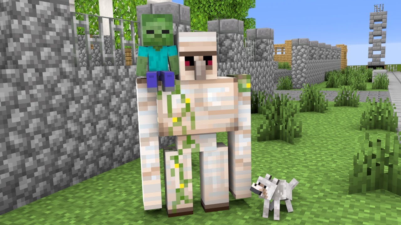 Iron Golem protect Baby Zombie - Minecraft Animation