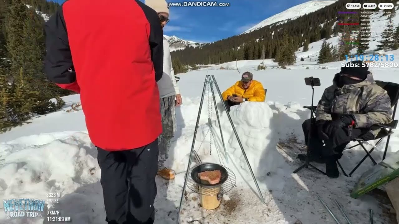 JON fazendo churasco na neve em denver colorado estados unidos