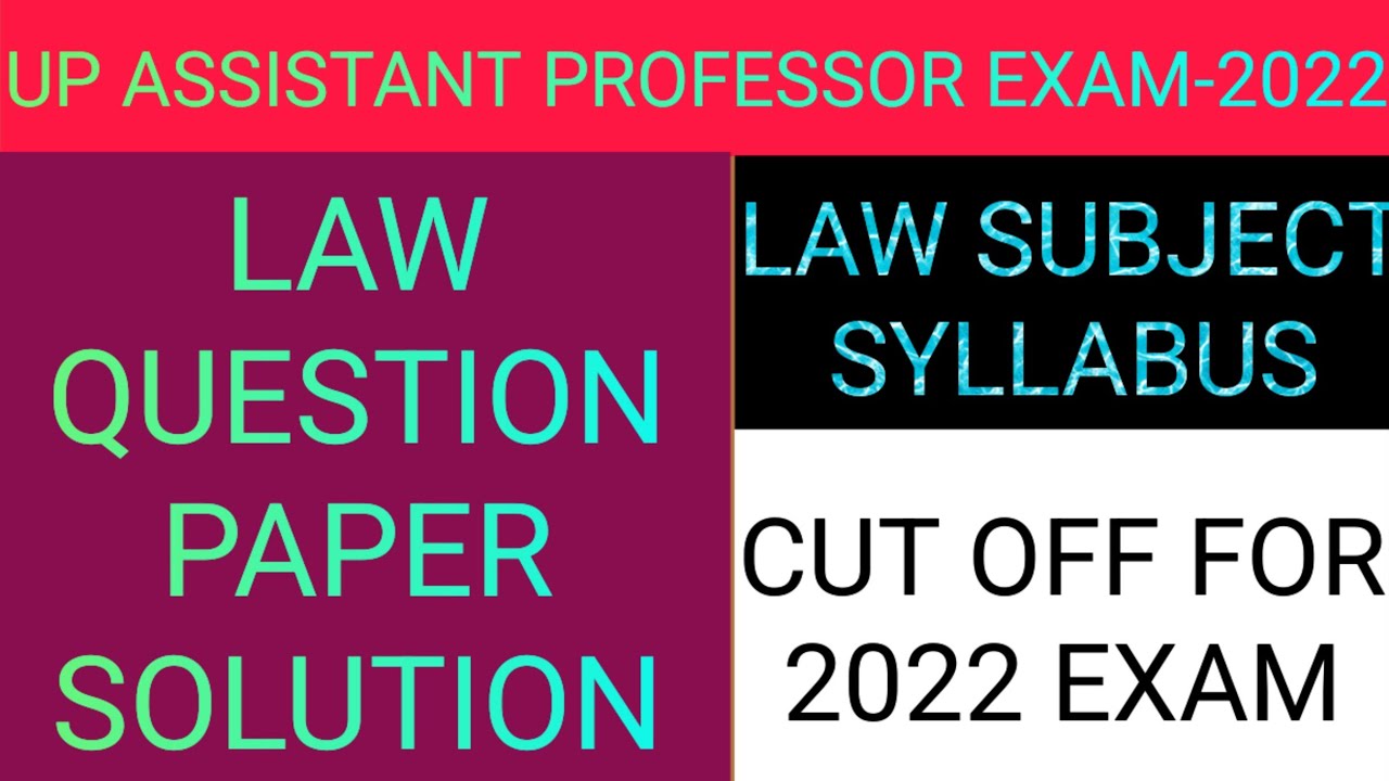 Up assistant professor exam law paper solution// cut off// syllabus