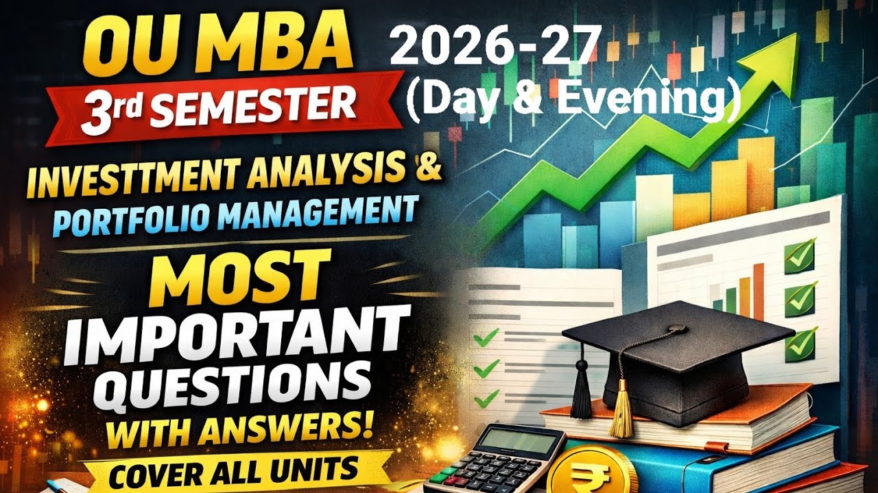 OU MBA 3rd Sem | Investment Analysis & Portfolio Management|Most Important Q & A 2026–27 |All Units 