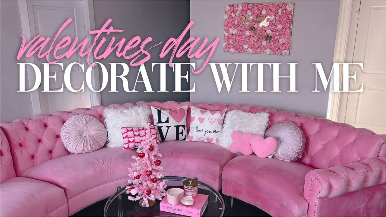Decorate With Me : Valentine’s Day 2024 Pink Girly Living Room & Coffee Bar Ideas 💘🎀
