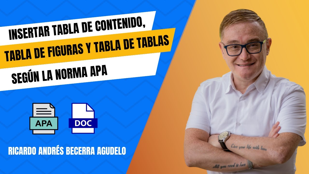 Insertar tabla contenido, tabla de figuras y tabla de tablas según la norma APA