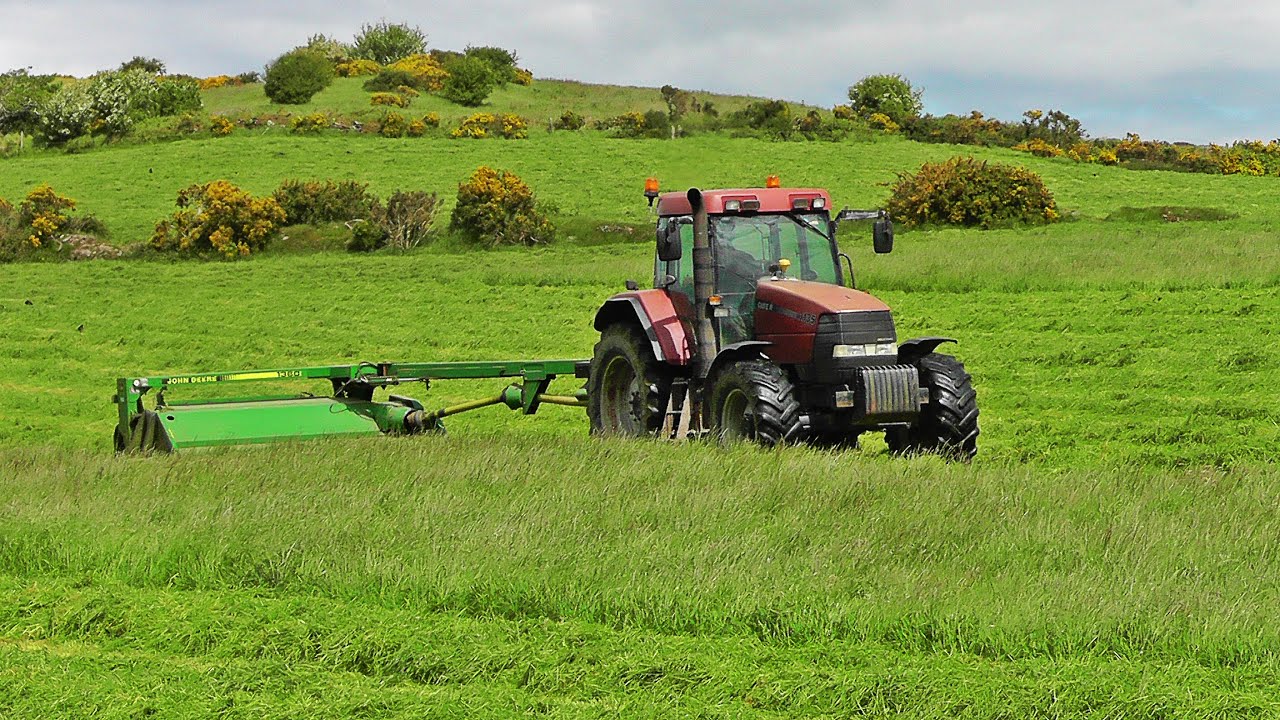 Case Mxm135 & John Deere 1360 Mowing