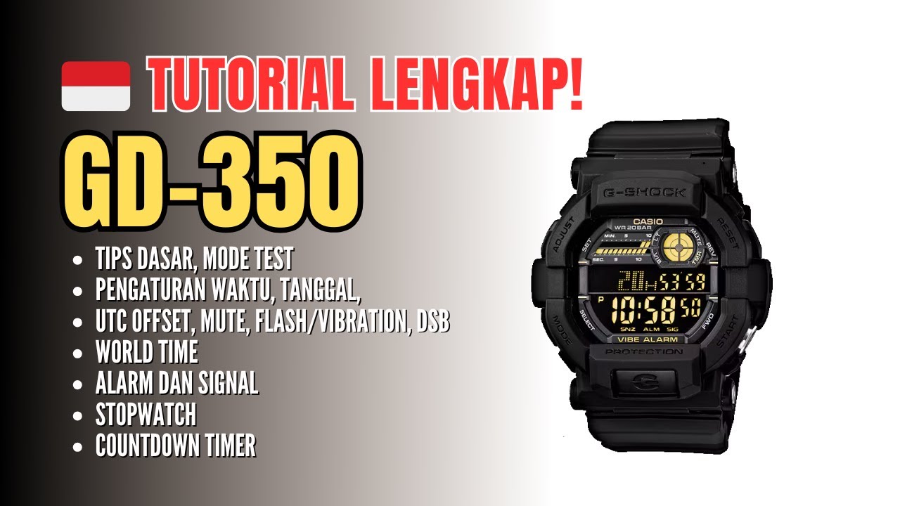 Tutorial Paling Lengkap Pengaturan dan Pengoperasion Casio GD350 / GD-350 Vibration Alert