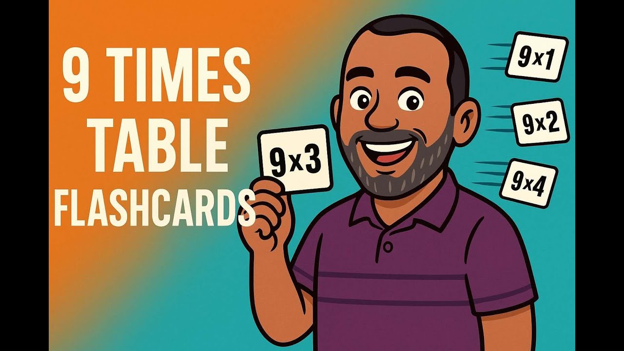 9's times tables flashcards I Multiplication facts game