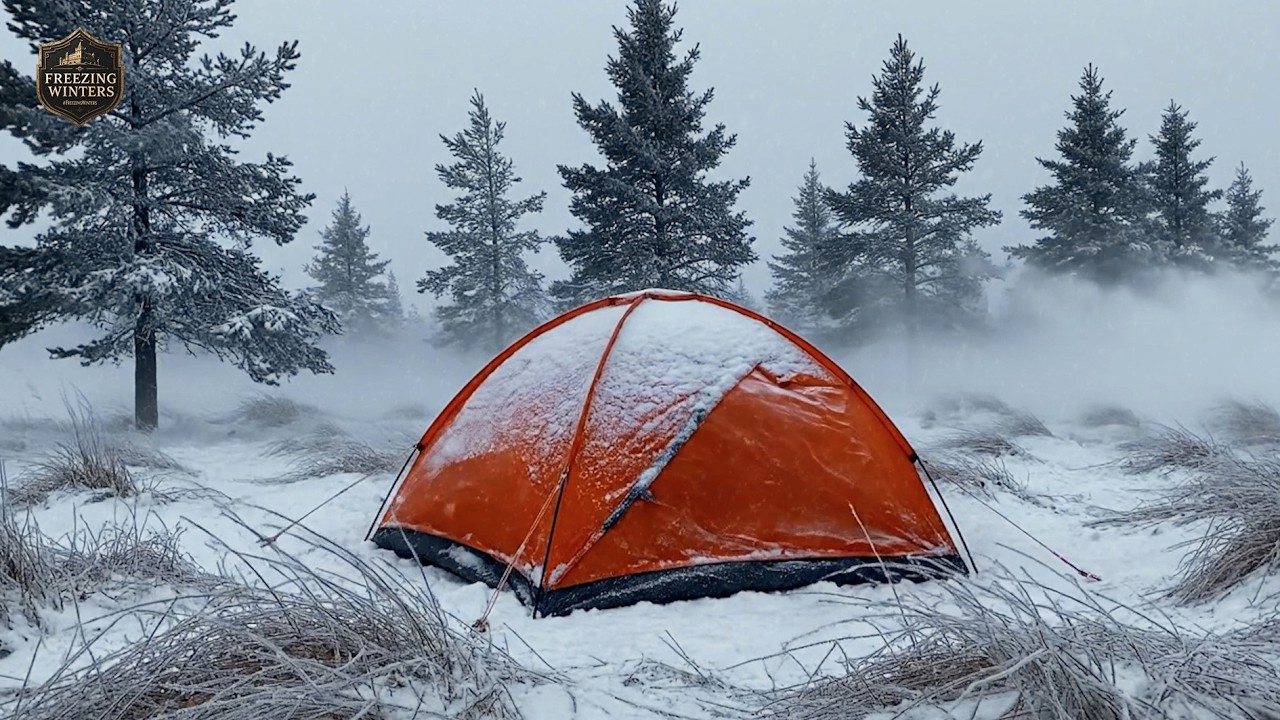 Tent in Snowstorm ❄️ Relaxing Blizzard Ambience for Stress Relief & Sleep