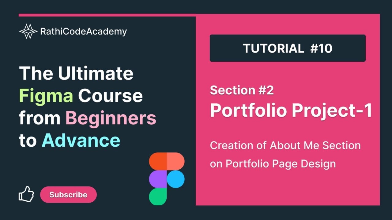 Portfolio Page Design in Figma | About Me Section | Basics to Advanced | #RathiCodeAcademy
