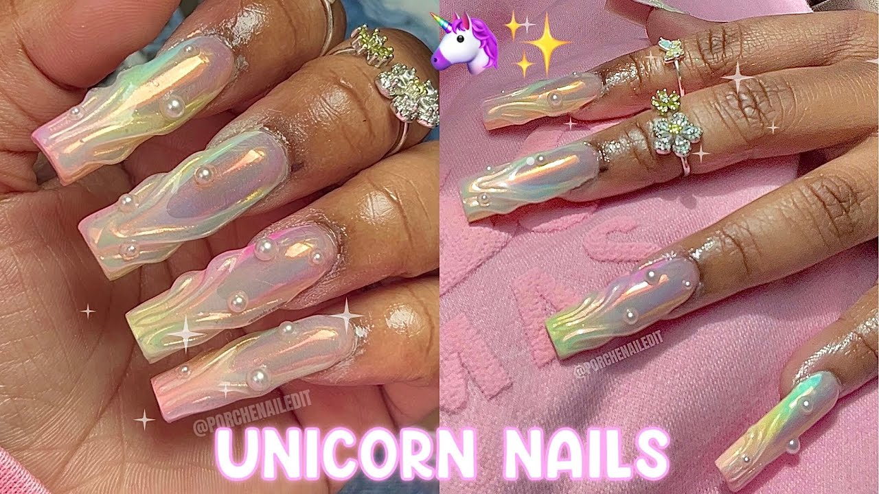 ХРОМИРОВАННЫЙ ЕДИНОРОГ 🦄 НОГТИ С 3D-АРТОМ ✨ | ГДЕ Я БЫЛА? 😩 | ПОЛНЫЙ УРООК ПО АКРИЛОВОМУ НОГТЮ 💗