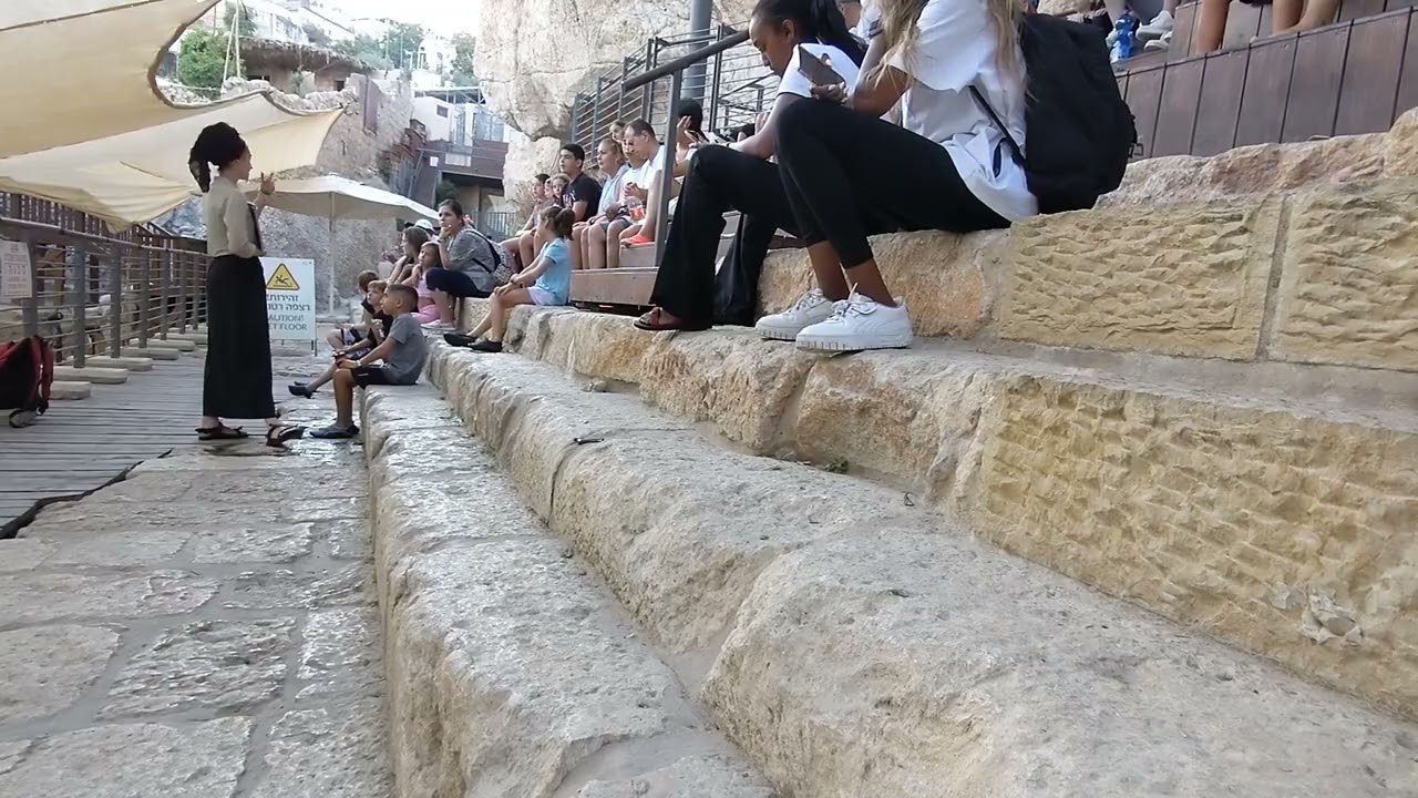 Pool of Siloam archaeological site. JESUS HEALS BLIND MAN.