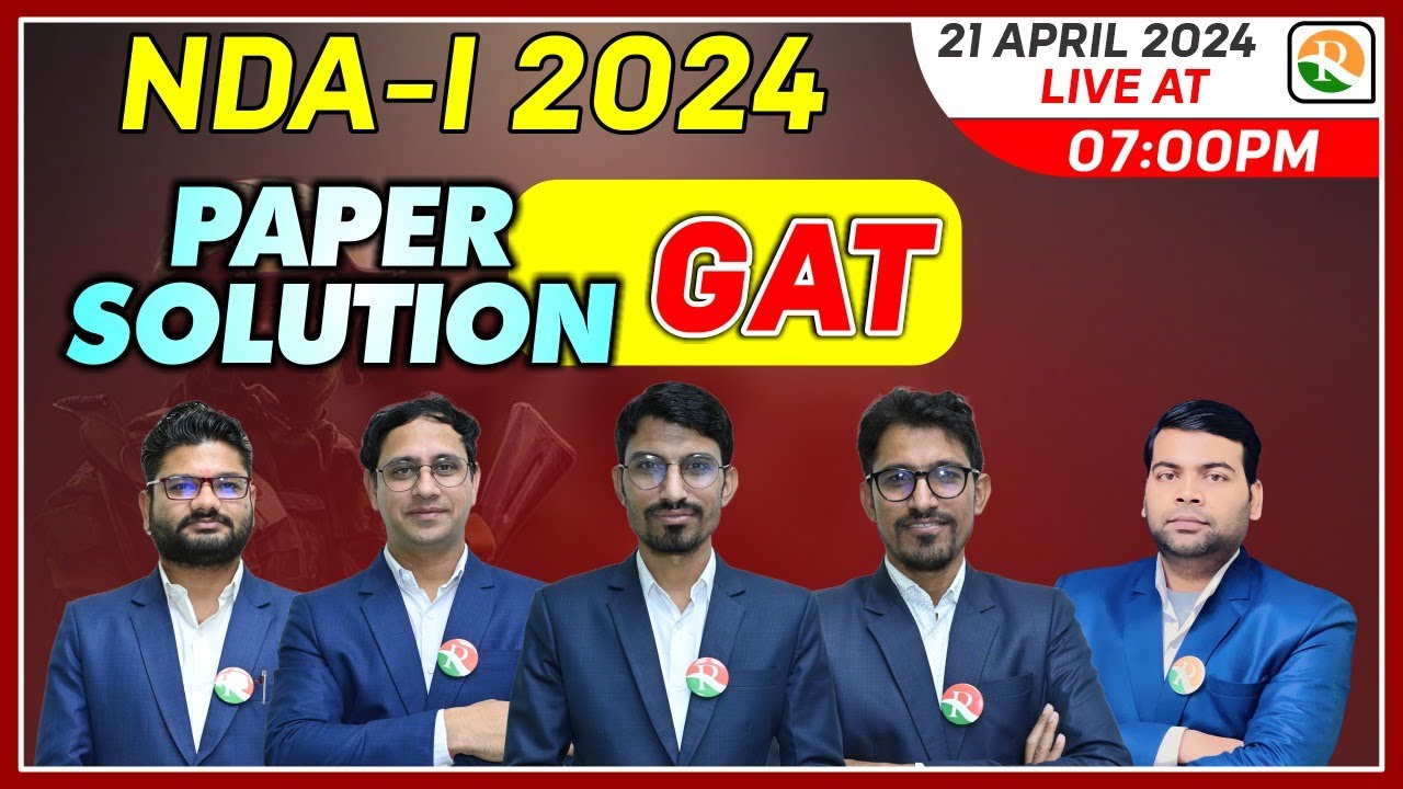 NDA 1/2024 GAT Paper Solution | Nda GAT Answer Key And NDA Exam Analysis | NDA Live Paper Discussion
