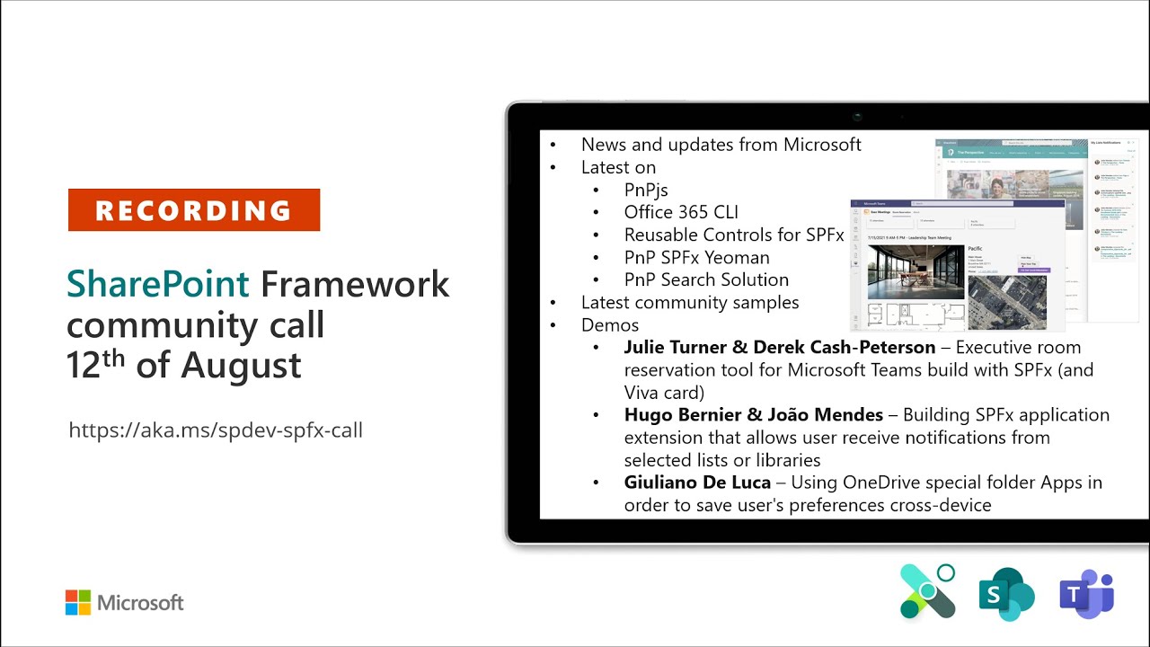 SharePoint PnP - SPFx & JavaScript SIG community call &ndash; 12th of August 2021
