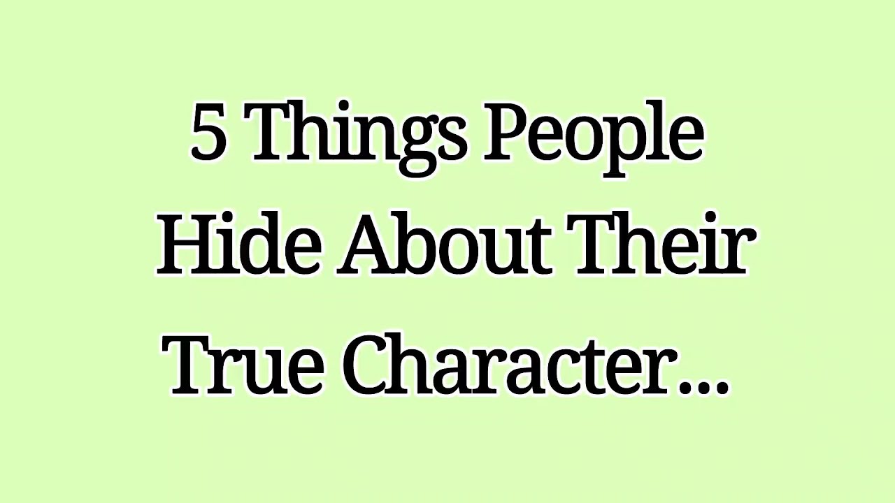 5 Things People Hide About Their True Character 🔥 | Psychology Facts