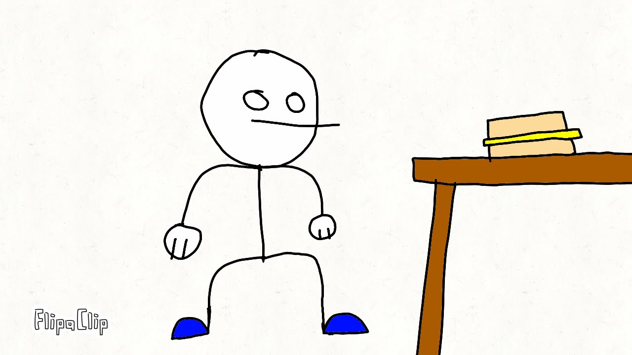 Stick Blue finds a rotten sandwich (Original Meme?)