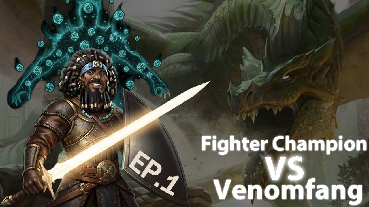 Fighter Champion Vs Venomfang -  Ai DM D&D: Sir Randall's Epic Quests