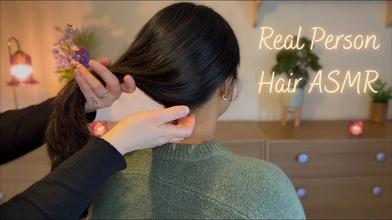 ASMR Whispered Hair Brushing, Light Touch Hair Play with Around the Neck & Hairline Attention 