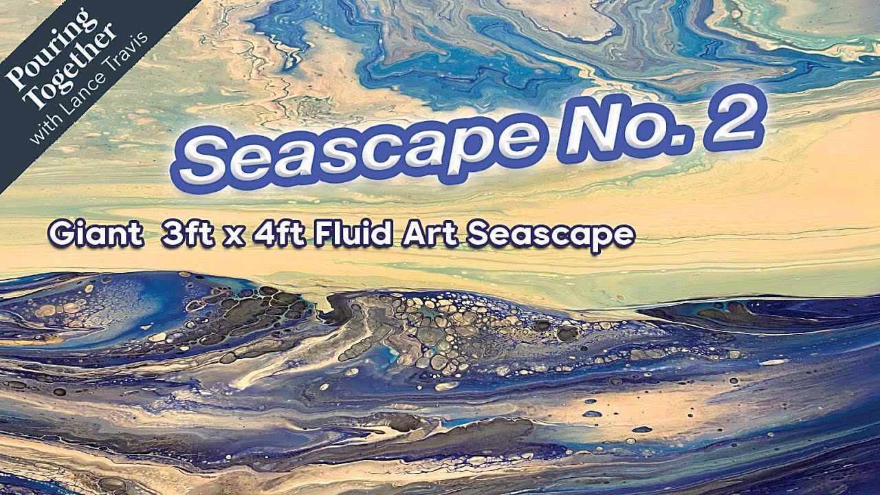 Fluid Art Seascape No.  2 | Large Canvas Seascape Pour