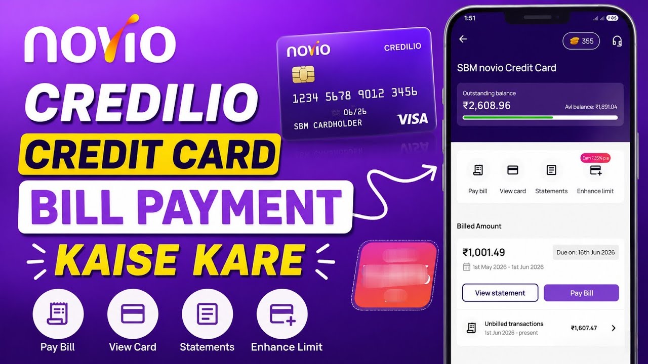 Novio Sbm Credilio Credit Card Bill Payment Kaise Kare | credilio credit card bill payment online