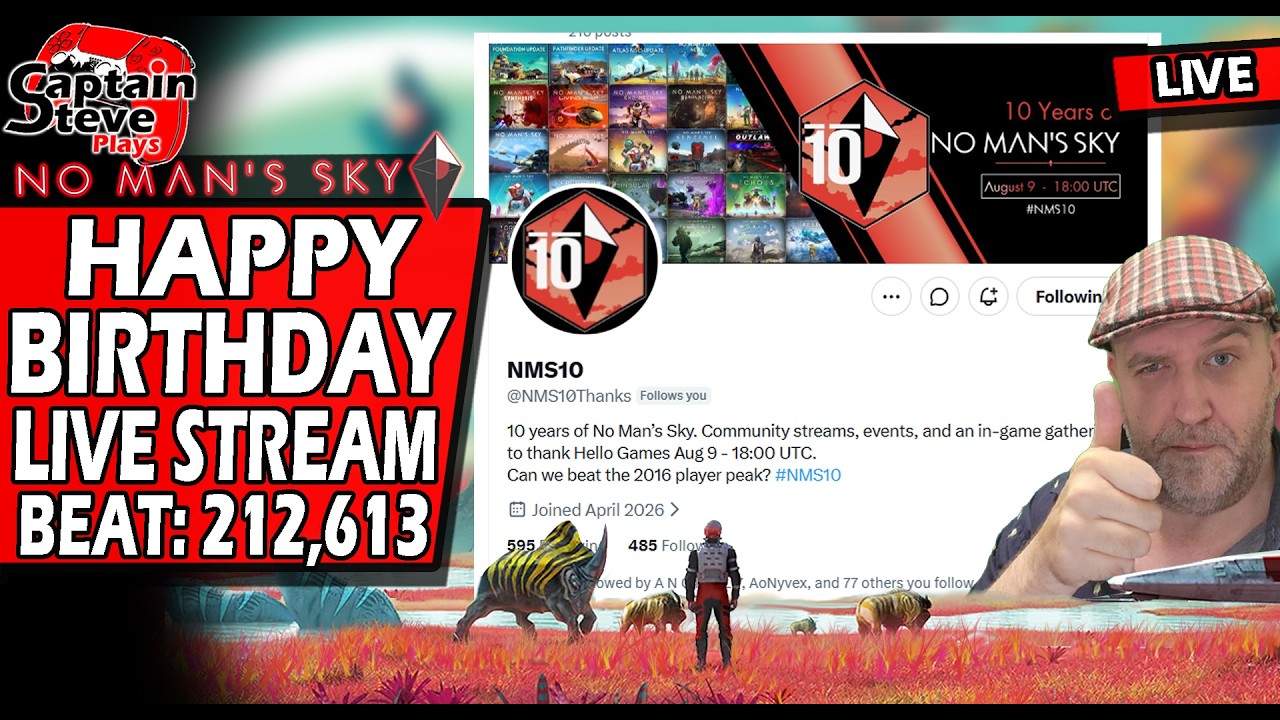 No Man's Sky 10th Anniversary - LIVE - 17:30 UTC - 18:30 BST - Happy Birthday NMS