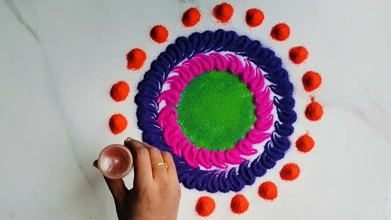 simple & easy rangoli designs for daily use #rangoli #easyrangoli #sankrantirangoli #mugullu #shorts