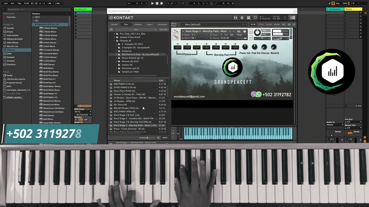 Samples de Piano y Pads para Kontakt, Worship Pads y Pianos del Nord Stage 3 y Cumbia Merengue Salsa