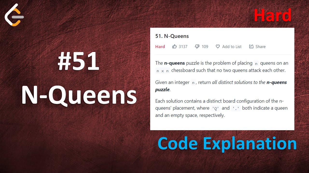 N-Queens | Live Coding with Explanation | Leetcode - 51