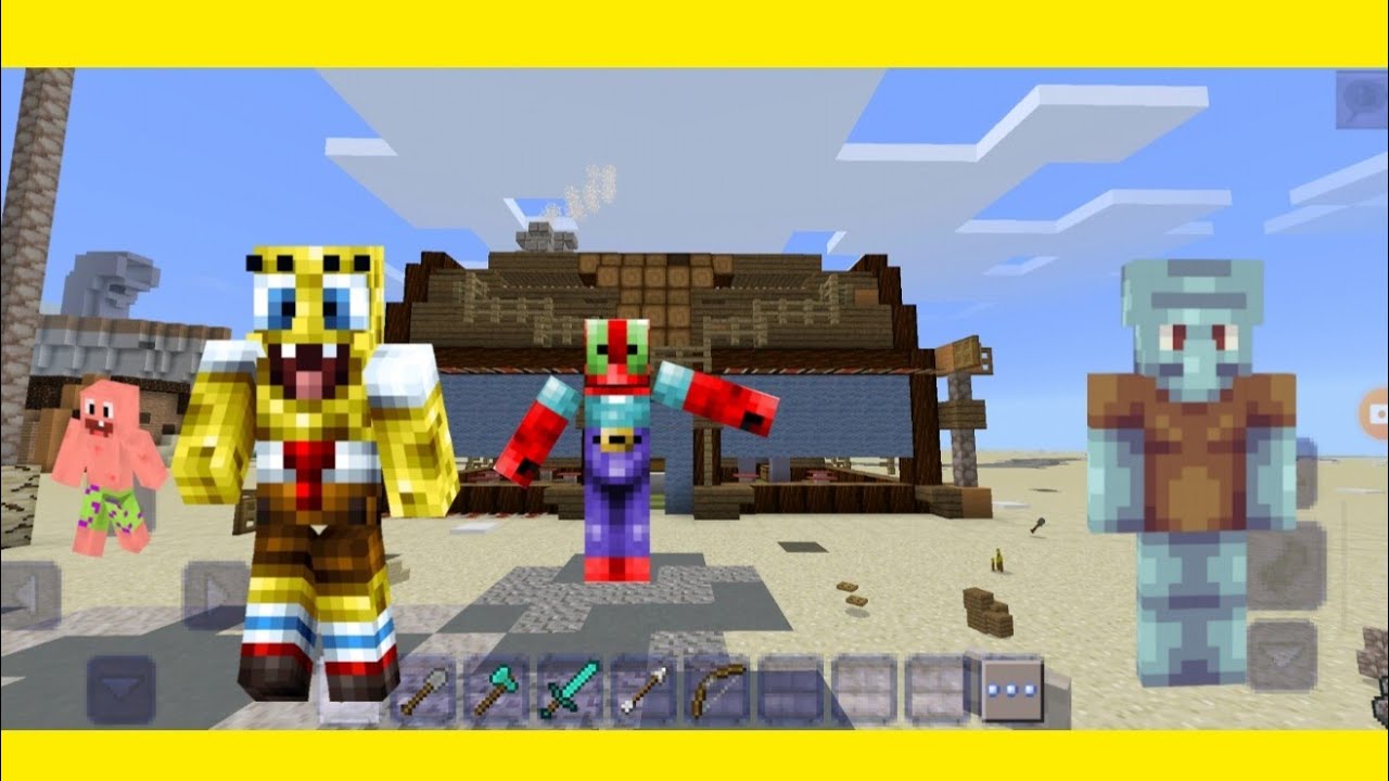 Minecraft Bob Esponja a fúria do seu Sirigueijo no trabalho