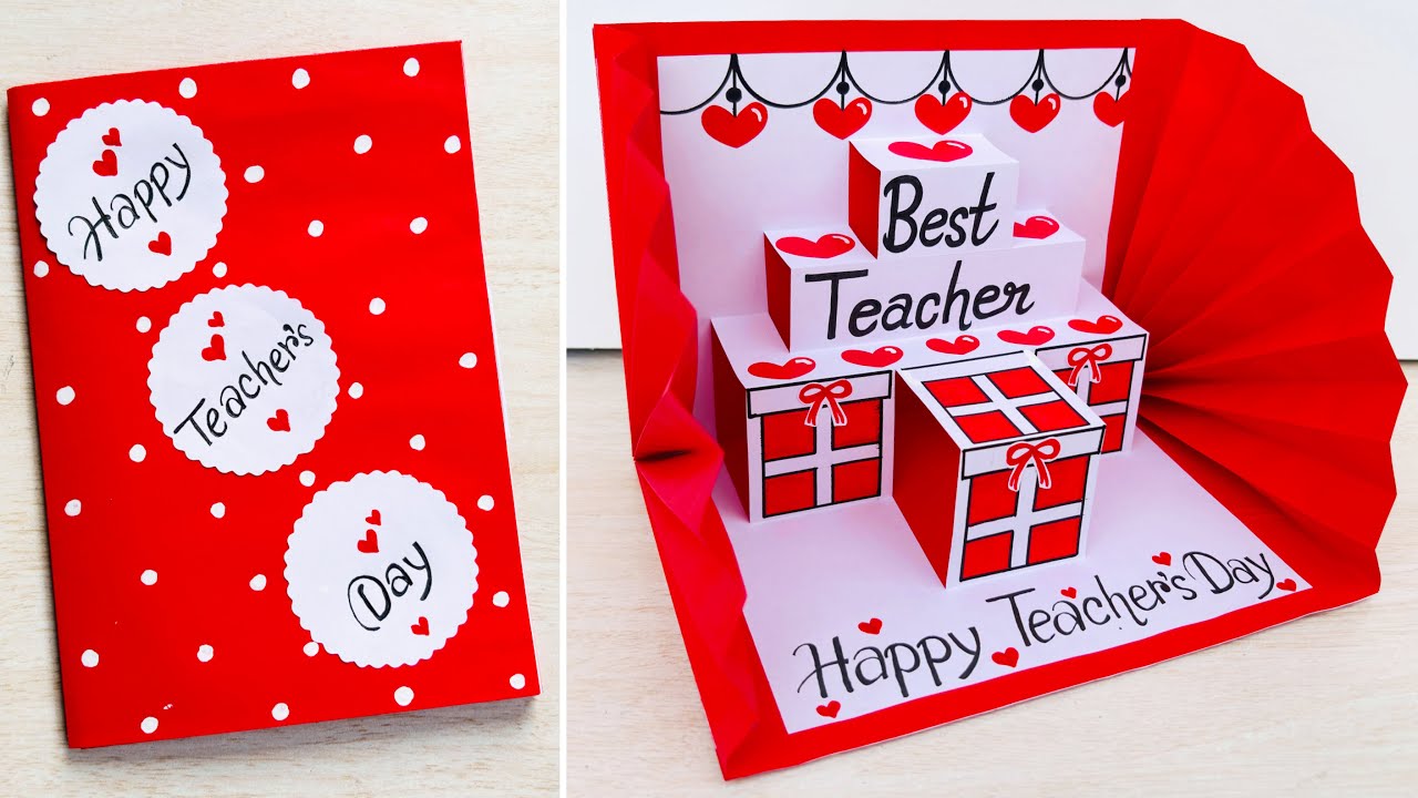 DIY Teacher's day pop-up card ideas // Happy teacher's day greetings card handmade
