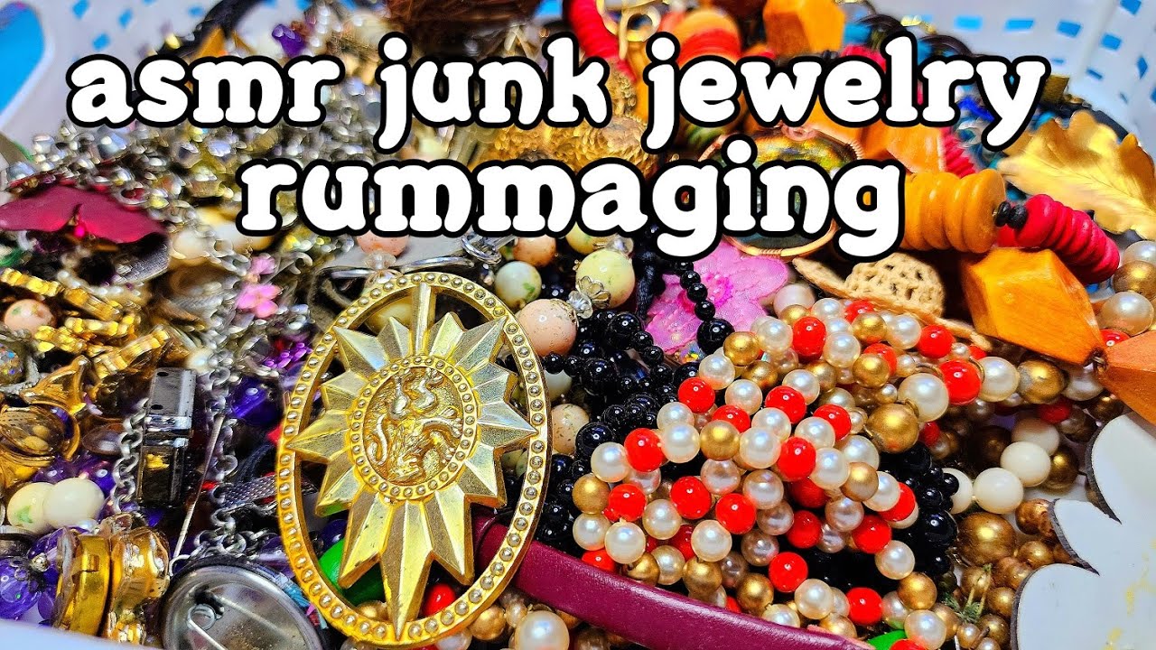 HUGE Bags of Mystery Jewelry for CRAFTING! Gentle ASMR Rummage Video~ (No Talking)