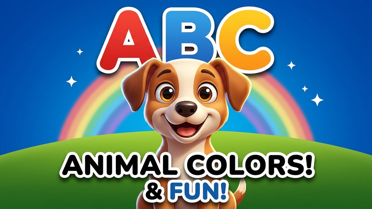 ABC Colors & Animals Song 🌈🐶 | Learn Alphabet A–Z | Nursery Rhymes for Toddlers