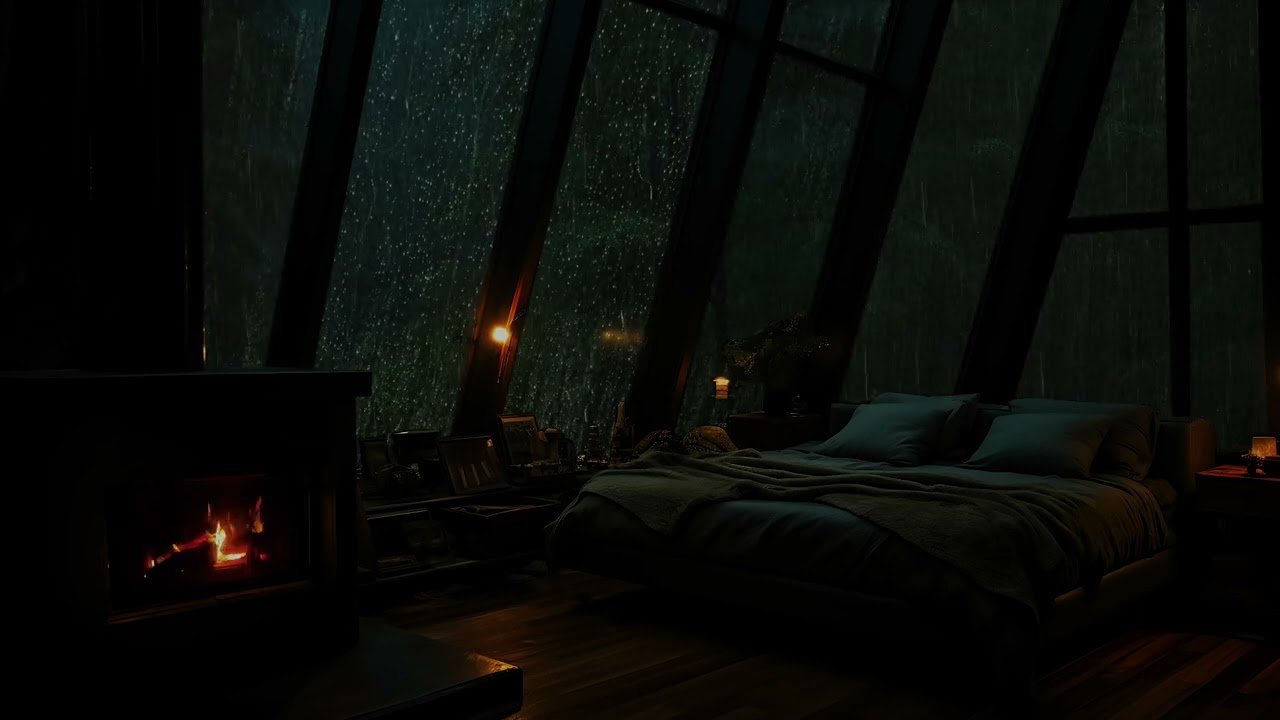 Soothing Rain Drift Night ⛈️ Cozy Bedroom & Stormy Night for Sleep & Relaxation