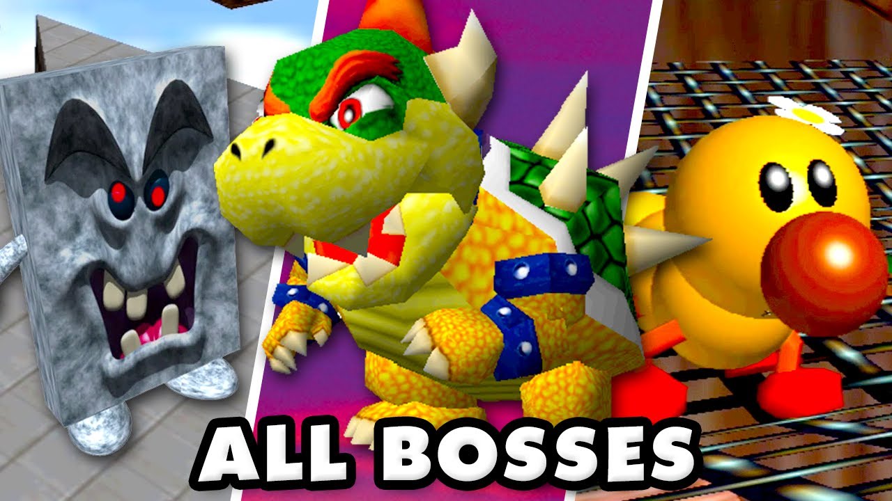 Super Mario 64 - All Bosses Gameplay! (Super Mario 3D All Stars)